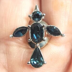 Sapphire Swarovski Crystal Angel Lapel Pin/Tie Tack